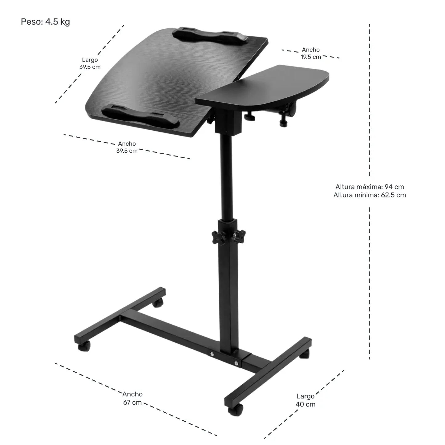 Mesa Ajustable en Forma de C – Comodidad Total desde tu Cama o Sofá