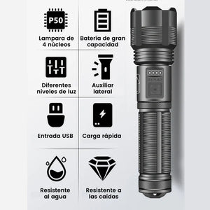 Linterna  Recargable Power Bank te salva en cualquier emergencia ⚡🔦