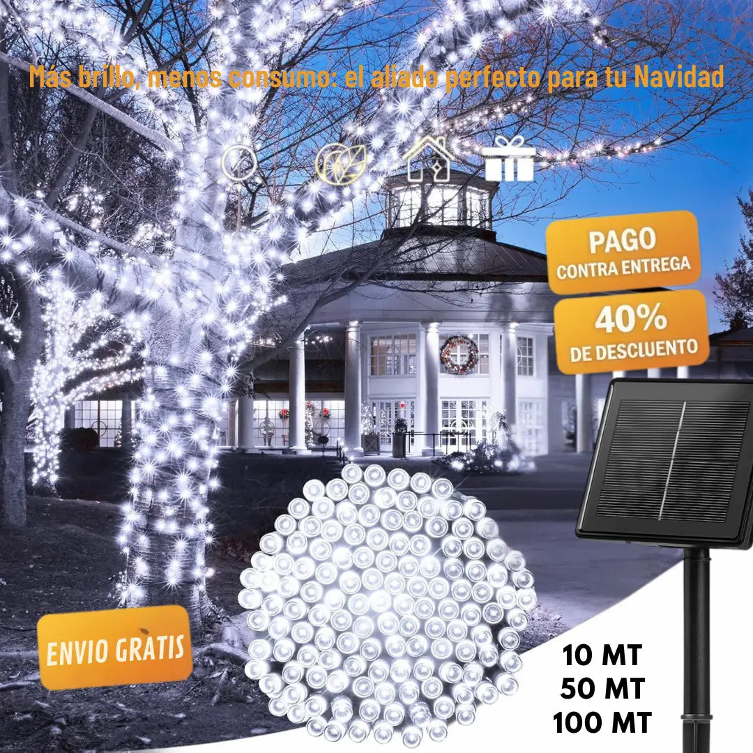 Luces Navideñas Solares: Ilumina cualquier lugar sin gastar en energía ni extensiones