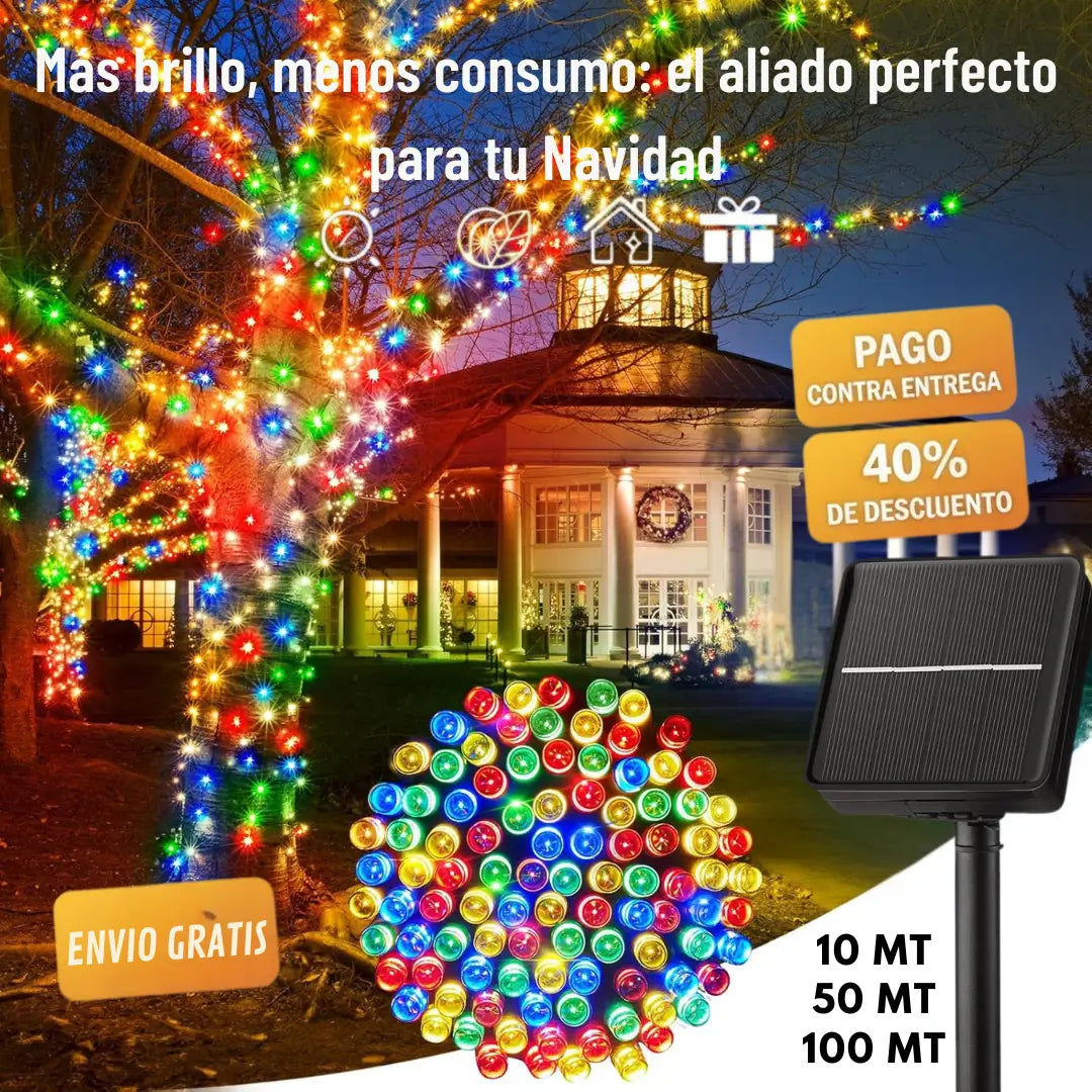 Luces Navideñas Solares: Ilumina cualquier lugar sin gastar en energía ni extensiones
