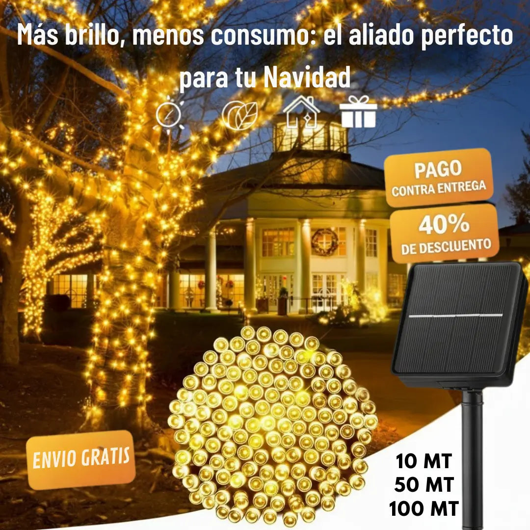 Luces Navideñas Solares: Ilumina cualquier lugar sin gastar en energía ni extensiones