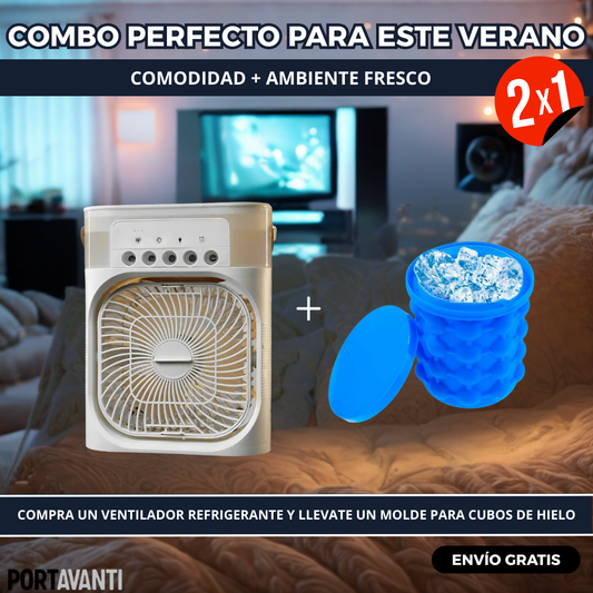 ¡Combo de Verano! Ventilador de refrigeración + Molde de Hielo GRATIS 🧊❄️