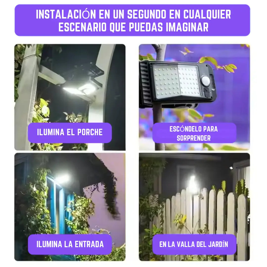 Luz LED Clip con Sensor y Carga Solar – Ilumina sin cables ni enchufes