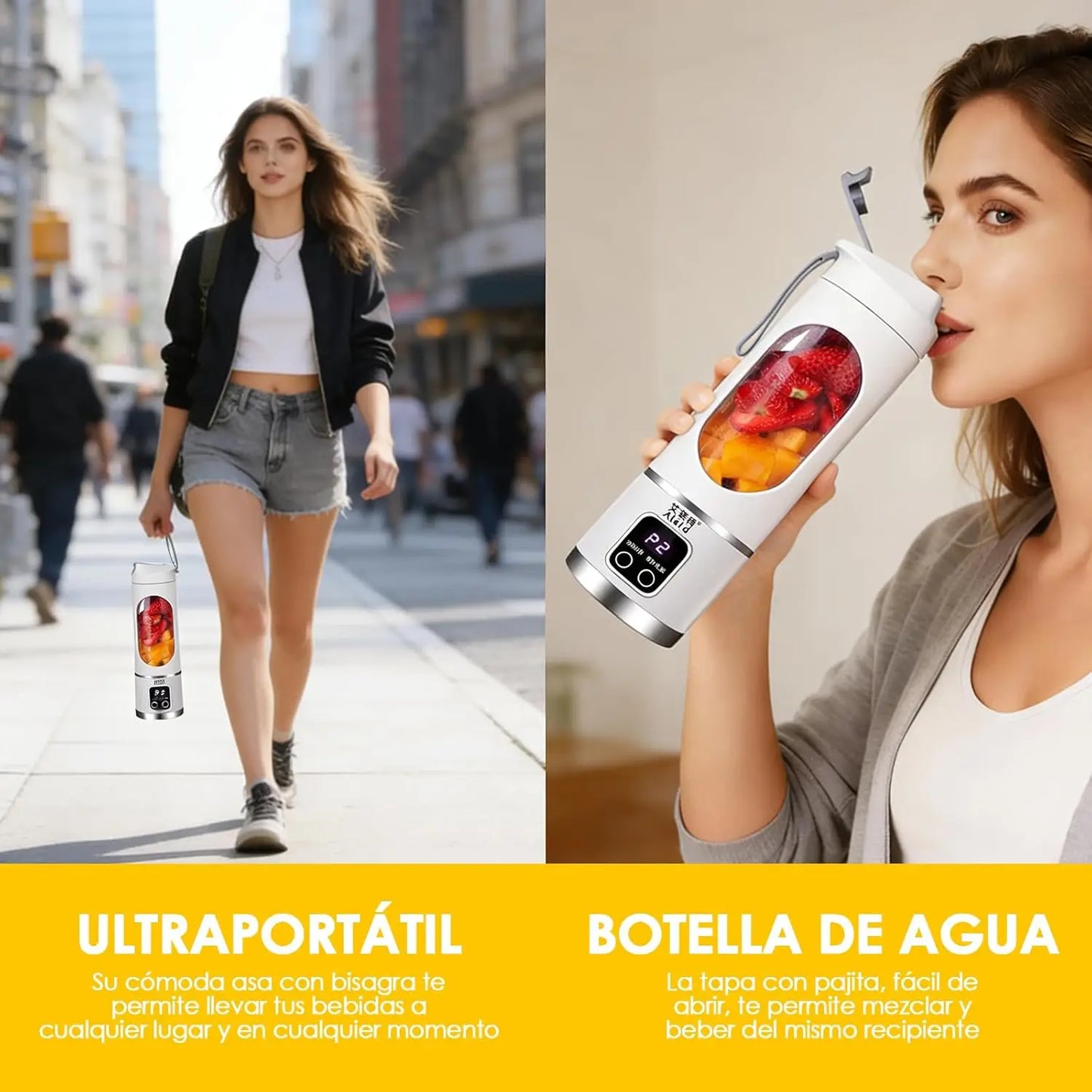 Termo Batidor Portátil - Lleva tus bebidas y batidos favoritos a donde vayas