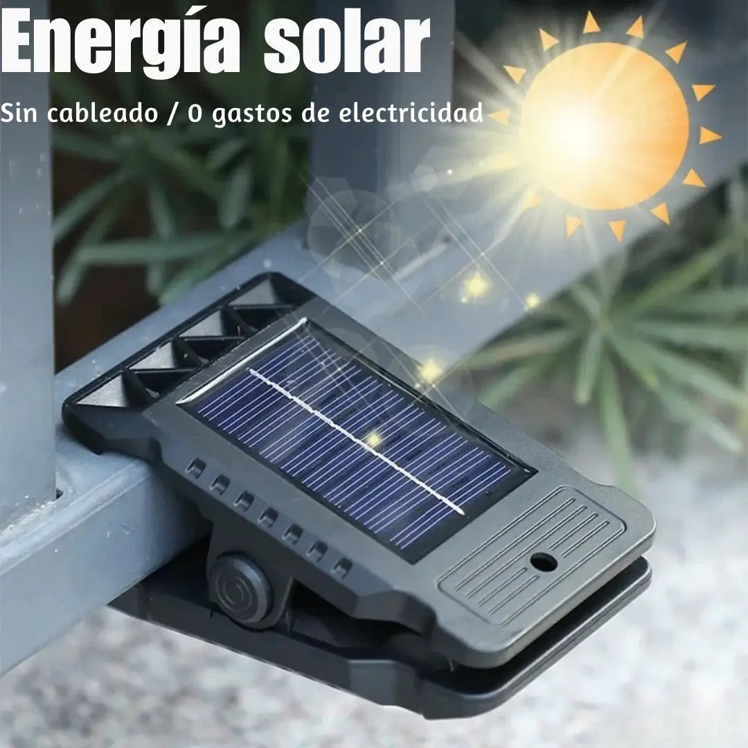 Luz LED Clip con Sensor y Carga Solar – Ilumina sin cables ni enchufes