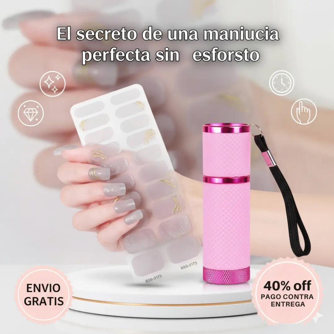 NAILZ: Pack x 20 tiras+ lámpara UV GRATIS
