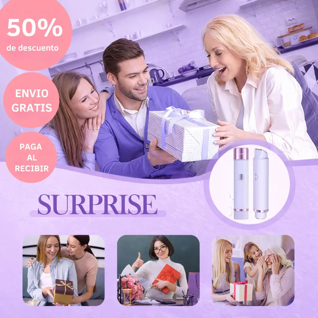 Depiladora de Doble Cabezal, Resistente al Agua IPX7