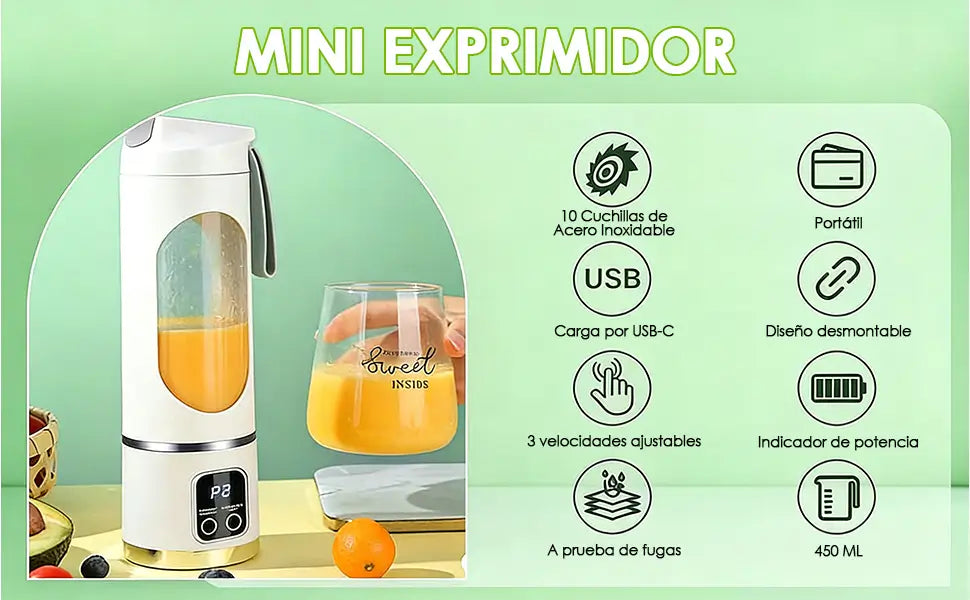 Termo Batidor Portátil - Lleva tus bebidas y batidos favoritos a donde vayas