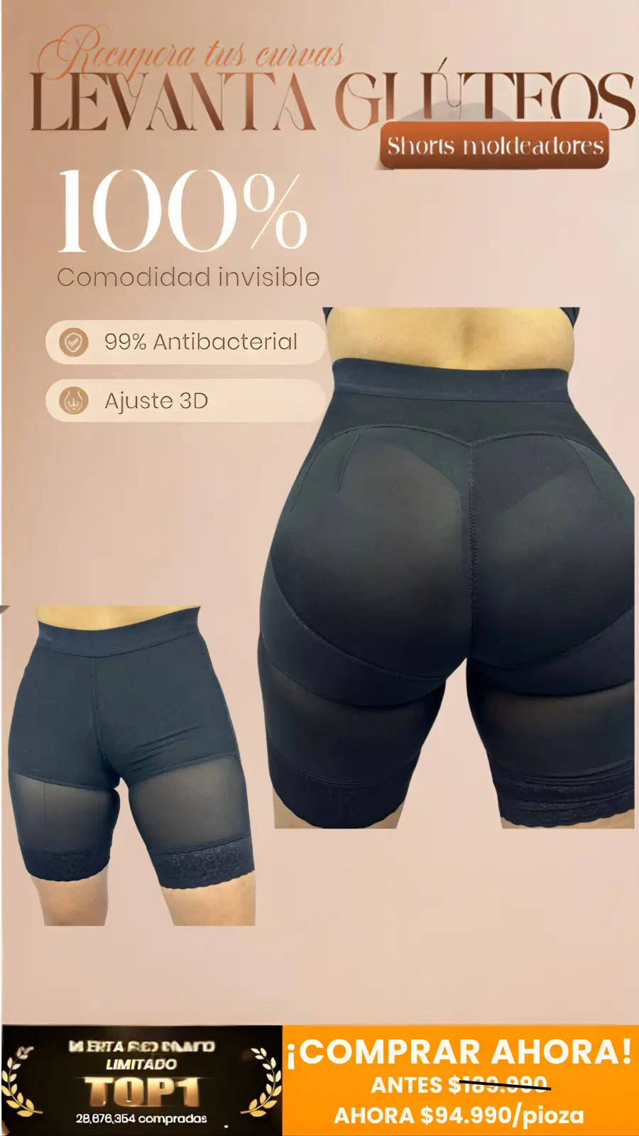 Short Levanta-Cola de Alta Cintura: Moldea tu cintura y realza tus glúteos