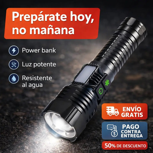 Linterna  Recargable Power Bank te salva en cualquier emergencia ⚡🔦