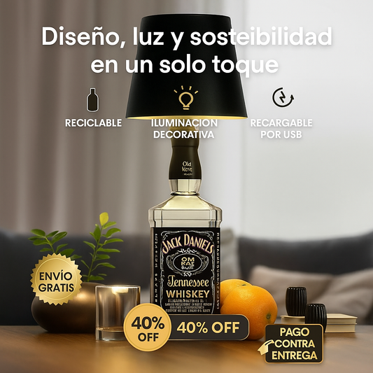 Lámpara EcoLuxe™: Convierte tus botellas favoritas en arte iluminado