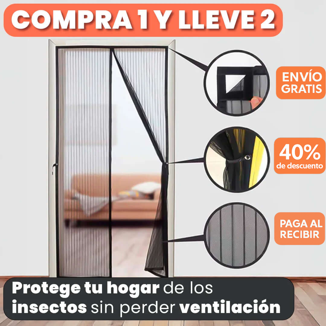 Cortina HomeSafe compra 1 lleve 2: ¡tu hogar ventilado sin insectos y seguro!