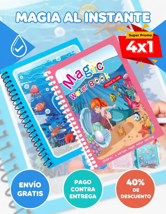 4 ColorMe™ al precio de 1: Libro mágico para colorear con agua