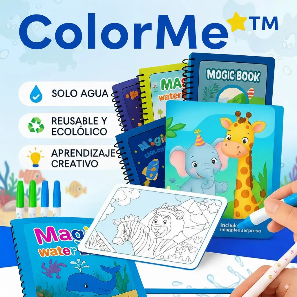 4 ColorMe™ al precio de 1: Libro mágico para colorear con agua