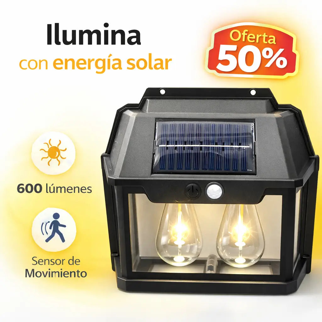 Nueva lámpara de pared solar 2 Bombillos para exteriores