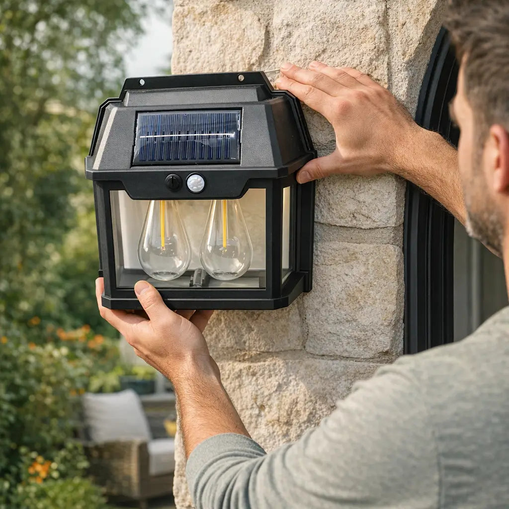 Nueva lámpara de pared solar 2 Bombillos para exteriores